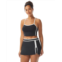 BEACH HOUSE Piping Solid Plateau Racerback Crop Top