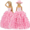 BARWA Princess Evening Party Clothes Wears Dress Outfit Set for 11.5 inch Doll with Hat (Pink Wedding Dress)