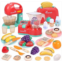 CUTE STONE?Toy Kitchen Appliances Playset,?Kids Kitchen Toy?Mixer and Blender with Sound & Lights, Play Toaster, Cutting Play Food, Toddler?Play Kitchen Accessories Set?for Bo