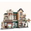 QLT QIAOLETONG QLT Book Nook Building Set with LED, Compatible with Lego Adult(1194 Pcs), Ideas City Street Building Set for Adults and Kids, Coffee Shop, Bookstore and Flower Shop, Bookend Gift
