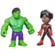 Spider-Man Spidey and His Amazing Friends Hero Reveal 2-Pack, Marvel Action FiguresMask Flip Feature, Miles Morales and Hulk