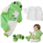 Aorikiz Reborn Baby Dolls Clothes, Baby Doll Clothes Outfit for 22- 24 Reborn Doll, Newborn Baby Doll Clothes Green Frog Pattern 3 Pieces Set