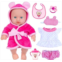 DONTNO 12 Inch Reborn Newborn Vinyl Baby Doll, Soft Body Baby Doll with Clothes and Accessories Including Pacifier Bottle Bib and 2 Sets of Clothes…