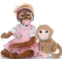 Pinky Reborn Pinky New 21INCH 52CM Handmade Detailed Paint Reborn Baby Monkey Newborn Doll Collectible Art Doll Toy for Kid Gift (Pink)