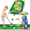 Letapapa Kids Golf Club Set, Toddler Golf Set with Golf Board, Putting Mat, 8 Balls, 4 Golf Clubs and Golf Cart, Indoor and Outdoor Sports Toys Gifts for Boys Girls Aged 2 3 4 5 6