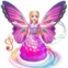Ynanimery Princess Toys Dancing Robot, Dolls Toys for 3 4-5 6-8 Year Old Girl Birthday, Princess Dance Dolls with 4D Lights & Music & Flying Fairy Butterfly Wings - Purple