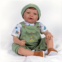 Paradise Galleries Realistic Reborn Baby Boy Doll, Jannie de Lange Designers Doll Collections, 21 Christmas Holiday Baby Doll Gift with Green Overalls - Snuggle Bug