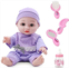 TUSALMO 10 Inch Baby Doll with Accessories Set,Soft Baby Dolls for 3+ Year Old Girls boy,Baby Toys for Birthday Gift (Purple-First generation-YD-W3022)