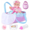 UZIDBTO Realistic Baby Dolls 12 Inch Girl Baby Doll with Accessories and Clothes Includes Blanket,Carrier Bassinet Bed,Pacifier,Feeding Bottles Newborn Nursery Toys for Toddlers 3