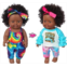 iBayda One-Piece 12 inch Realistic Black Baby Girl Doll Toy African-American Washable Silicone Baby Doll with 2-Sets Doll Clothes (Only One Doll)