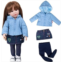 Rakki Dolli Doll Clothes 3 Pc. Set Blue Hooded Coat with Navy Blue Denim Skirt & Navy Blue Knitted One-Piece Pantyhose, Warm Hoodie Snowsuit Fits for 18 Dolls (Doll & Shoes not Inc