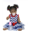 ICradle Angelbaby Doll Reborn Baby Dolls African American, 22 inch Realistic Full Silicone Body Girl Dolls Realistic Look, Washable Weighted Reborn Toddler Dolls for Children Age 3+ (Sky B