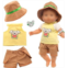 Miunana 14-17 Inch Baby Doll Clothes Jungle Exploration Suits 3pcs with Top and Trousers and Hat for 15 Inch Girl Doll Outfits for 3 Years Old Baby Doll Clothes
