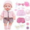 MYREBABY Realistic Baby Doll Set - 12 Inch Newborn with Clothes and Accessories Diapers Bottle Food Stuff