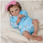 MYREBABY 17 Realistic and Cute Eyes Opened Reborn Newborn Doll Girl Named Sum with Blue Eyes, Lifelike Baby Dolls That Look Real for 3+ Year Old