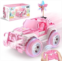 DEERC Pink RC Cars with 2 Windmills, 1:18 Remote Control Car for Girls, 80 Min Play 2.4Ghz LED Light Auto Mode Off Road RC Trucks with Storage Case,All Terrain SUV Jeep Cars Toys G