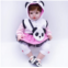 Medylove Reborn Baby Girl Doll Clothes Panda Suit 20-22inch Reborn Dolls Baby Girl 7pcs Clothing Accessories Set