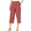 Eileen Fisher Textured Stretch Rib Wide Cropped Pants