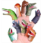 FUN LITTLE TOYS 10 PCS Dinosaur Finger Puppets for Kids, 10 Types of Realistic Dinosaur Figures Toys, Dino Finger Toys Birthday Gift, Easter Egg Stuffers,Easter Egg Fillers, Easter