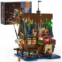 FUNWHOLE Medieval-Pier-Inn Lighting Building Bricks Set - Retro Pirate House LED Light Construction Building Model Set 2143 Pcs for Adults and Teen