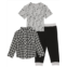 Pippa & Julie Plaid Top, Short Sleeve Tee & Pants Three-Piece Set (Toddler)