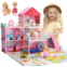 CUTE STONE Doll House with Dolls, Dollhouse Dream Gift for Girls