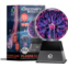 Discovery Kids Plasma Globe Lamp with Touch and Sound Sensitive Lightning, Tesla Coil, AC Adapter - For Kids Room and Desk, Black