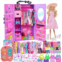 K.T. Fancy 83 Pcs Dolls & Accessories with Doll Closet Wardrobe for 11.5 Inch Doll Dress Up Set Including Wardrobe Shoes Wallet Dress Hangers Brush Necklace Pet and Other Accessories (No Doll