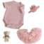 EKOKIZ Reborn Baby Dolls Clothes Girl Pink Baby Clothes for Dolls 17-22 Inches Doll Clothes and Accessories for Realistic Newborn Baby Dolls Girl
