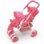 Badger Basket Toy Double Doll Stroller with Reversible Seats for 16 inch Dolls - Pink/Polka Dot