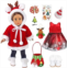 IBayda 10pc Christmas Costume Doll Clothes Accessories for 18 inch Dolls Include Outfits Dress Handbag Shoes Sticker Hairpin (No Doll)