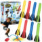 Stomp Rocket Original Jr. Rockets Launcher for Kids - Soars 100 Ft - 8 Multi Color Foam Rockets and 1 Adjustable Launcher Stand - Fun Outdoor or Indoor Toy and Gift for Boys or Gir
