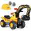 Play22 Toy Tractors for Kids Ride On Excavator - Music Sounds Digger Scooter Bulldozer Includes Helmet with Rocks - Pretend Play - Toddler Construction Truck