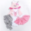 Tatu Reborn Baby Girl Doll Clothes for 19Inch 48cm Newborn Baby Girl Doll Clothing Handmade Cotton 4 Pieces Set