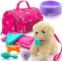 Play22 Plush Puppy Doll Set for Kids 9 PCS - Baby Doll Accessories - Doll Puppy Set - 4 Year Old Girl Birthday Gifts, Little Girl Toys, Sized for 18 Dolls, Multicolor