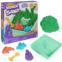 Kinetic Sand Sandbox Set, 1lb Green Play Sand, Sandbox Storage, 4 Molds and Tools, Sensory Toys, for Kids Ages 3+