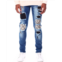 Buyers Picks snake patch distressed jean