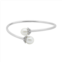 PearLustre by Imperial Sterling Silver Freshwater Cultured Pearl Bypass Bangle Bracelet