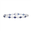 Designs by Gioelli Sterling Silver Lab-Created Blue & White Sapphire Flower Tennis Bracelet