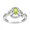 Jewelexcess Sterling Silver 0.45 T.W. Gemstone & White Diamond Accent Sterling Silver Ring