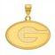 LogoArt Georgia Bulldogs Sterling Silver 14K Gold Plated Medium Pendant