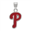 LogoArt Sterling Silver Philadelphia Phillies Small Red Enameled Pendant