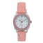Peugeot Womens Leather Strap Crystal Dress Watch