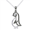 Stella Grace Sterling Silver Diamond Accent Penguin Pendant Necklace