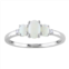 Stella Grace 10k White Gold Opal & Diamond Accent 3-Stone Ring