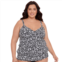 Plus Size Bal Harbour Tiered Faukini One-Piece Swimsuit