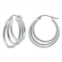 Aleure Precioso Sterling Silver 1.5 mm x 20 mm 3 Row Hoop Earrings