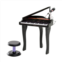 Qaba 37 Key Kids Piano Toy Keyboard Piano Musical Electronic Instrument Grand Piano with Microphone Biuld in MP3 Songs and Stool for 3 9 Years Children Black