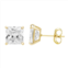 Theia Sky 14k Gold Cubic Zirconia Square Stud Earrings