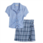 Girls 7-16 Knit Works Shirred Top & Plaid Pleated Skirt Set